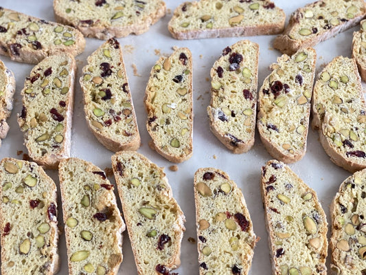 Biscottis de Cranberries y Pistachios