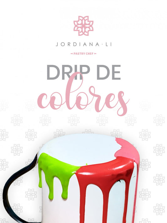 Drip de chocolate blanco y colores vivos